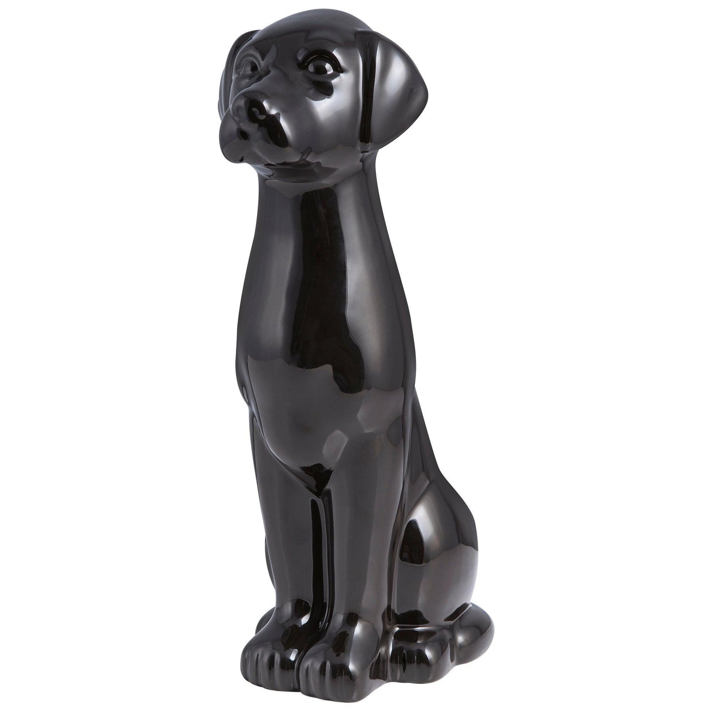 Black Labrador 2-Piece Ceramic Toilet Brush Holder with Plastic Brush Set - Allure Home Creation