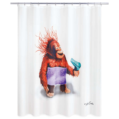 Blow Dryer Monkey Shower Curtain - Allure Home Creation