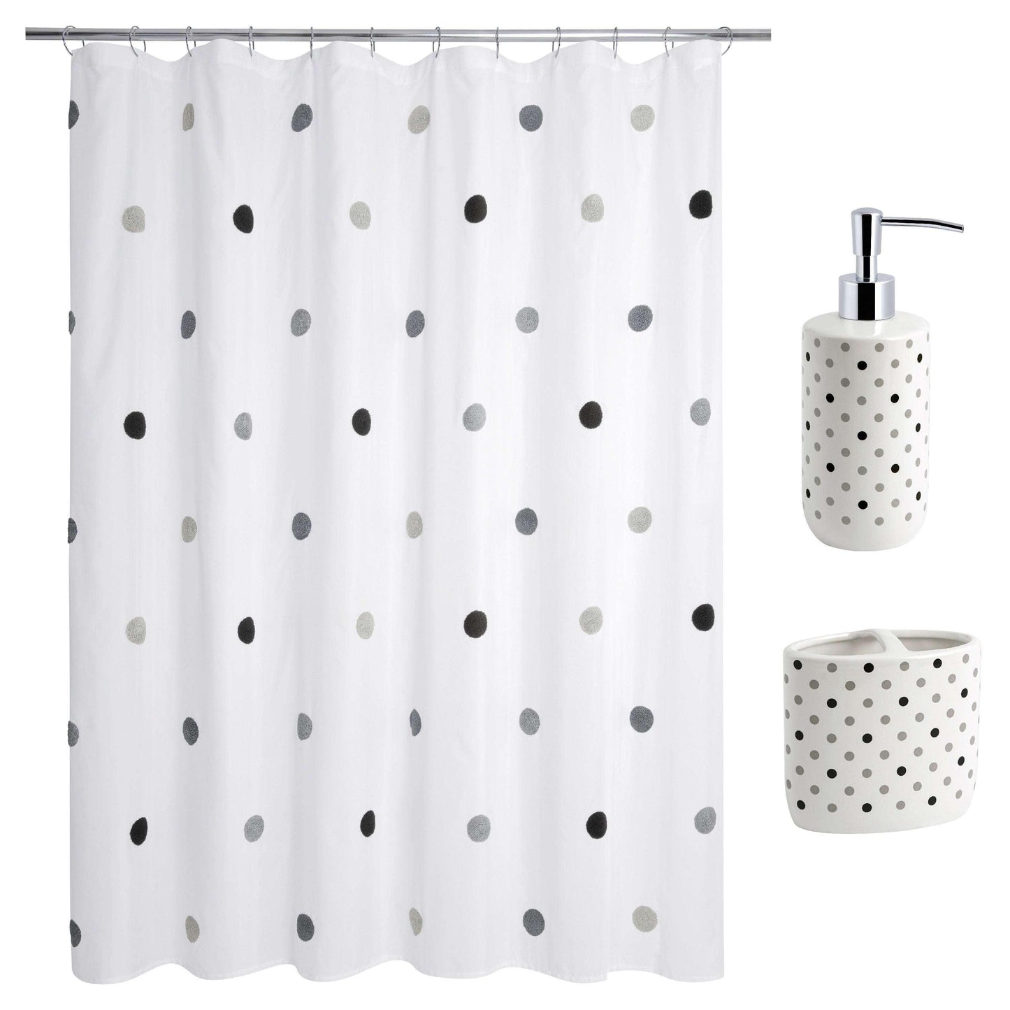 Dottie Black and Grey 3-Piece Bath Set - Allure Home Creation