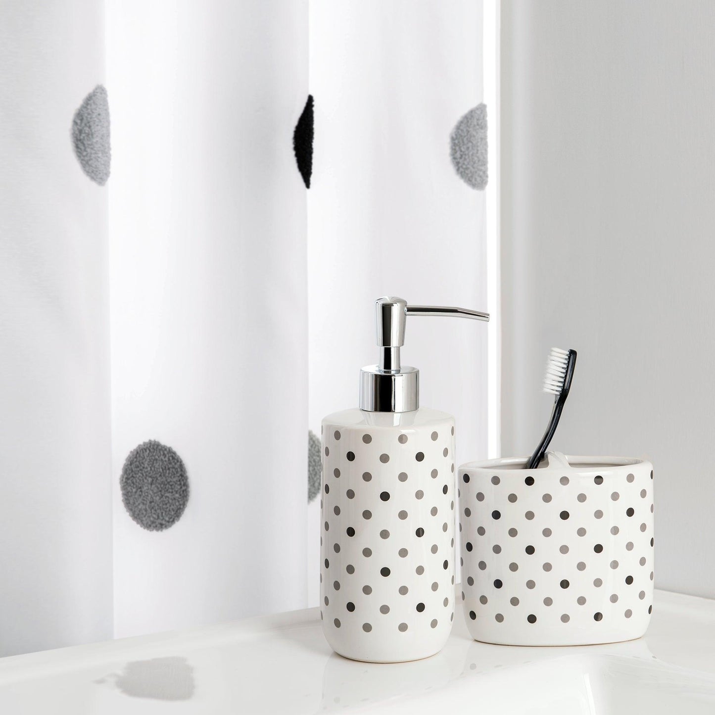 Dottie Black and Grey 3-Piece Bath Set - Allure Home Creation