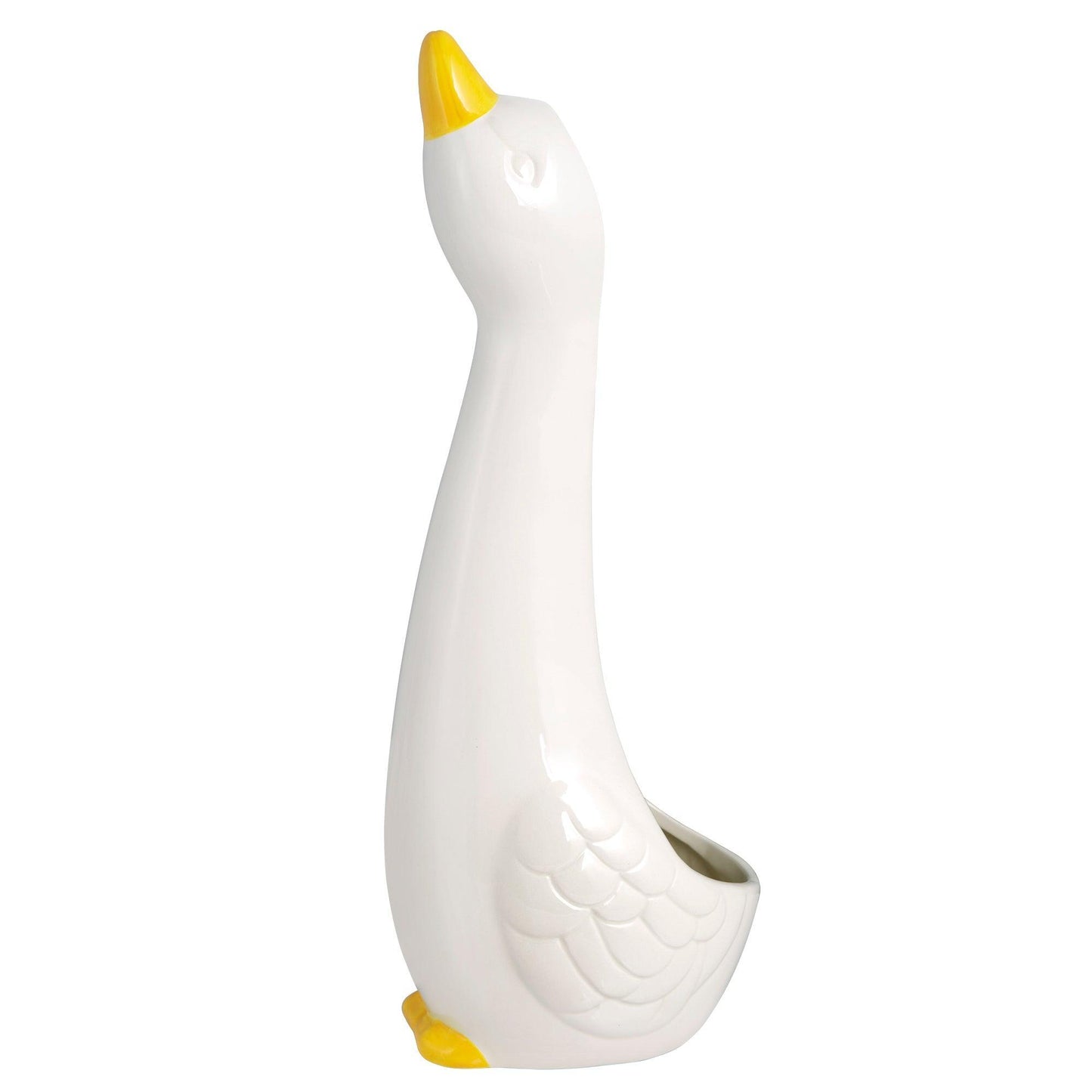 Duck 2-Piece Ceramic Toilet Brush Holder with Plastic Brush Set - Allure Home Creation