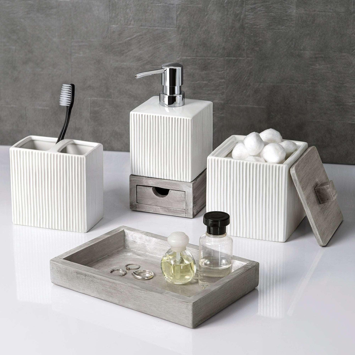 Hotelier 4-Piece Bathroom Accessory Set - Allure Home Creation