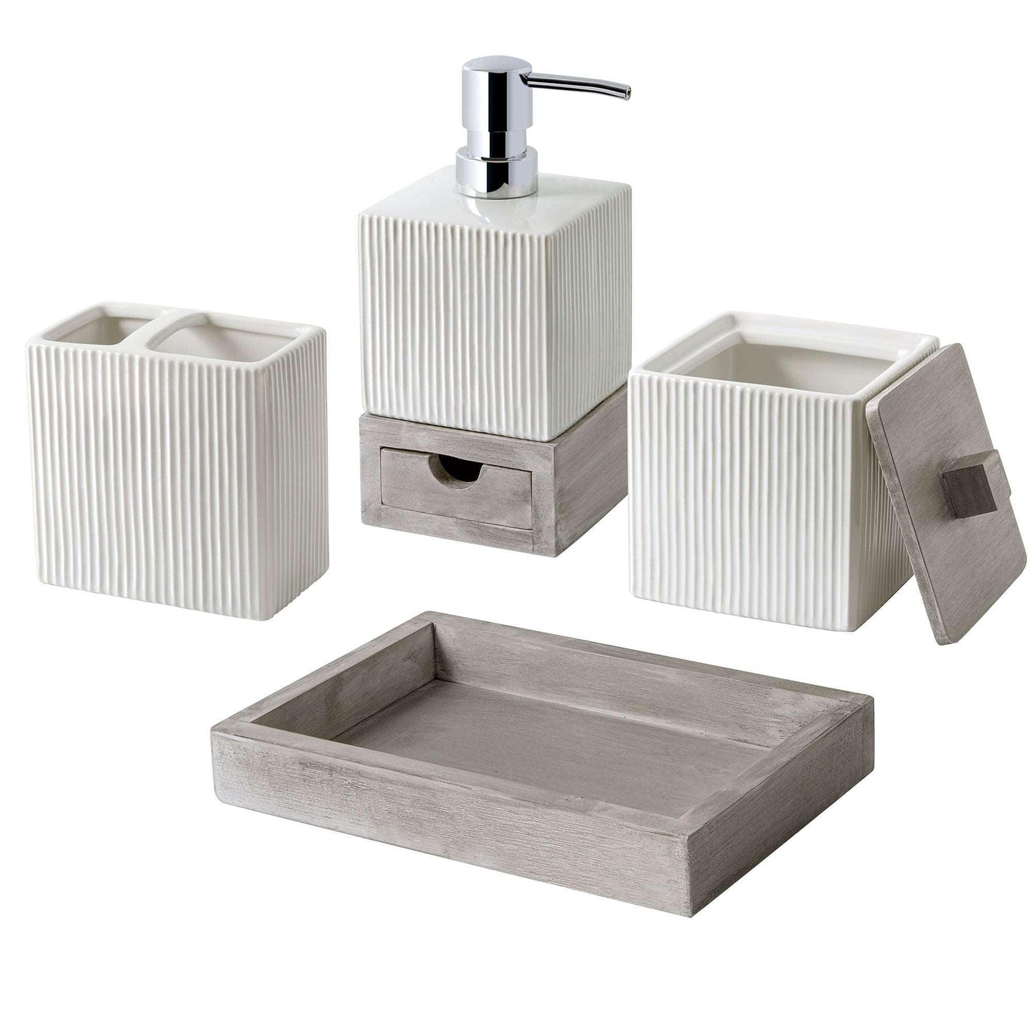 Hotelier 4-Piece Bathroom Accessory Set - Allure Home Creation