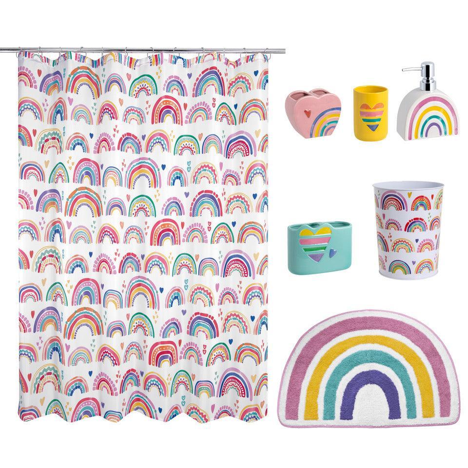 Rainbow Hearts 7-Piece Bath Set - Allure Home Creation