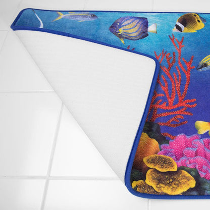 Under The Sea Fish Memory Foam Bath Mat 20"x30" - Allure Home Creation