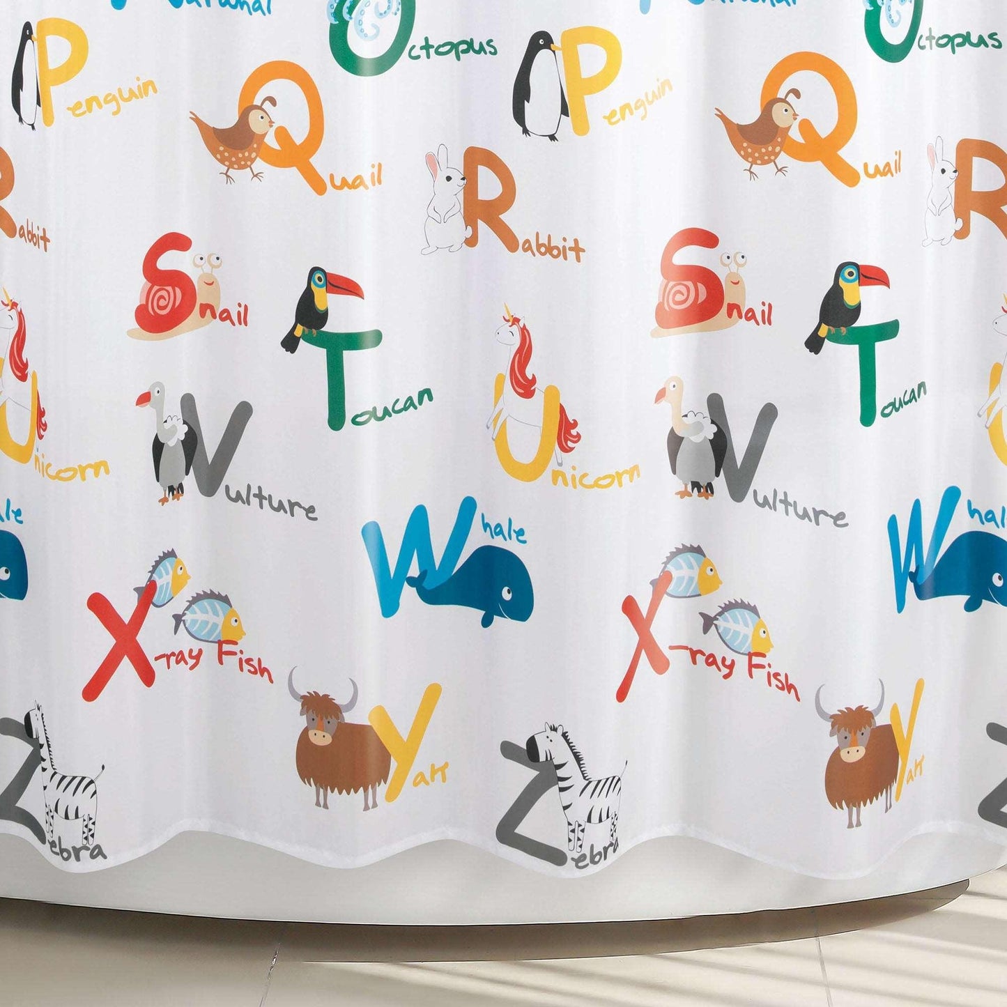 Animal Alphabet Shower Curtain - Allure Home Creation