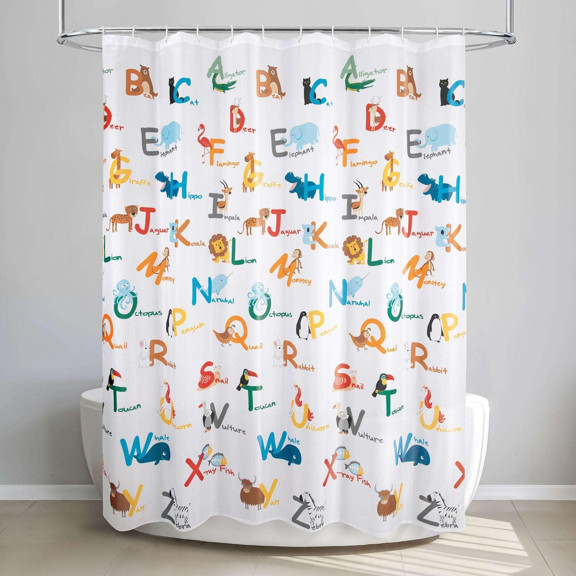 Animal Alphabet Shower Curtain - Allure Home Creation