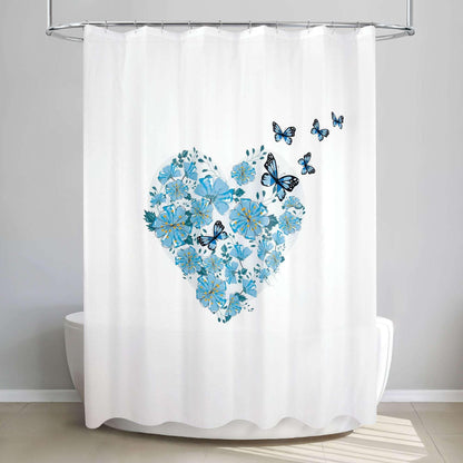 Butterfly Heart Shower Curtain - Allure Home Creation