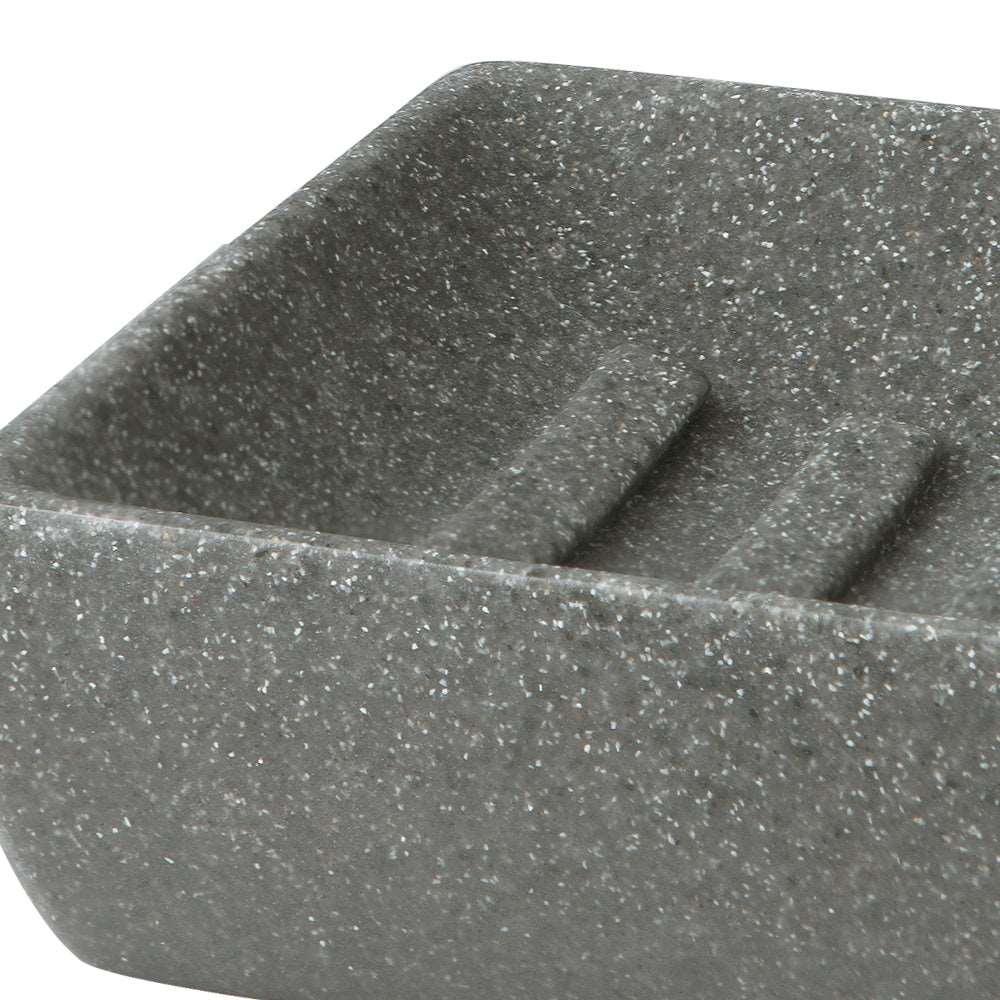 Charcoal Stone Grey 4-Piece Bathroom Accessory Set - Allure Home Creation