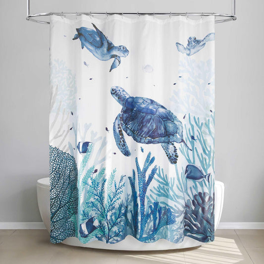 Deep Blue Sea Turtle Shower Curtain - Allure Home Creation