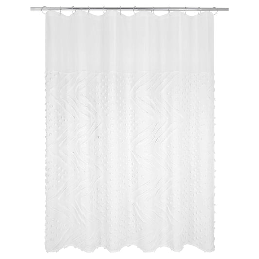 Dotted Chevron Embellished Shower Curtain - Allure Home Creation