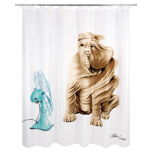 Fan Dog Shower Curtain - Allure Home Creation