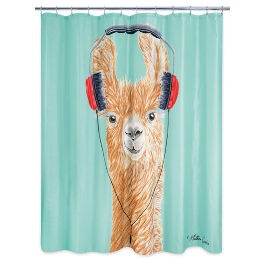 Headphone Llama Shower Curtain - Allure Home Creation