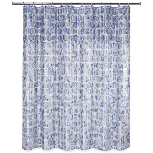 Hexagon Border with Metallic Shower Curtain - Allure Home Creation