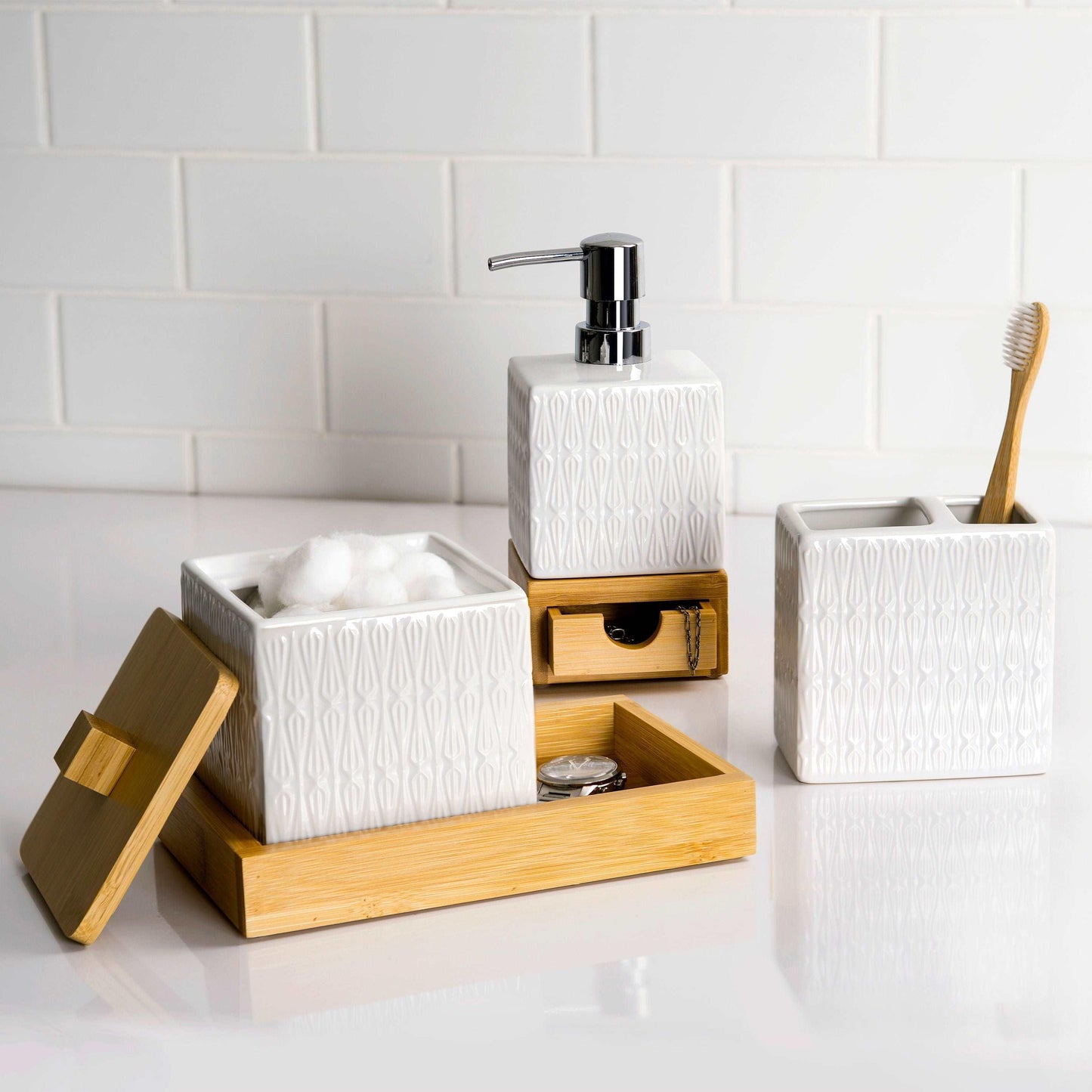 Kismet 4-Piece Bathroom Accessory Set - Allure Home Creation