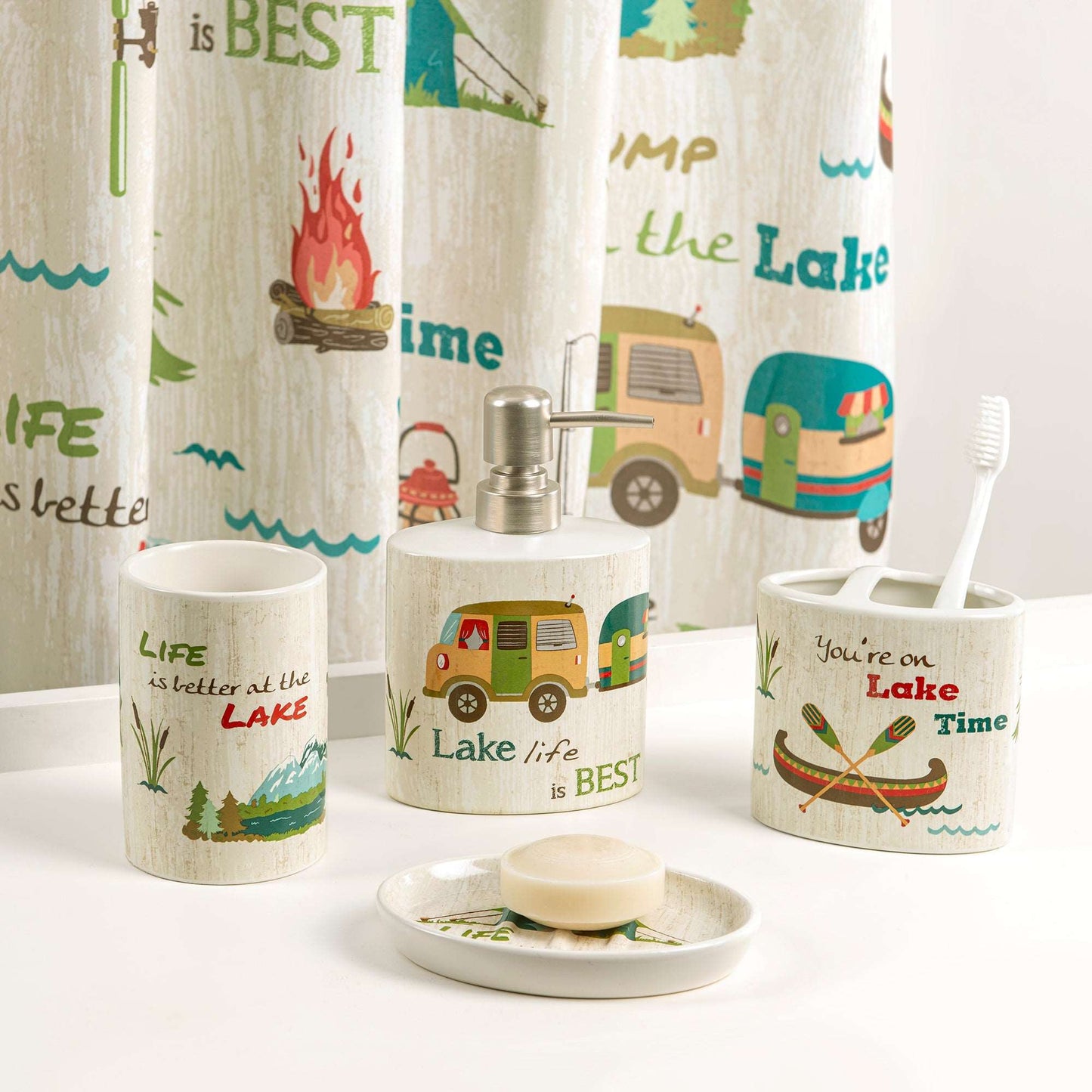 Lake Holiday 4-Piece Bathroom Accessory Set