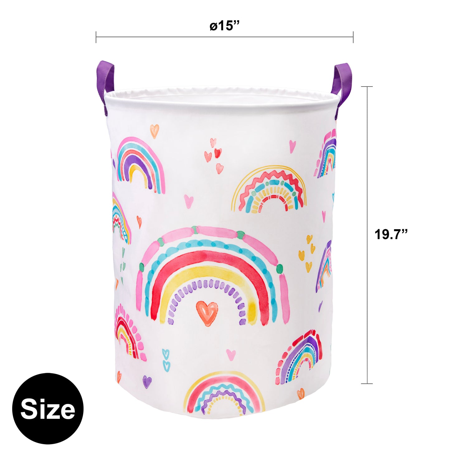 Rainbow Hearts Round Storage