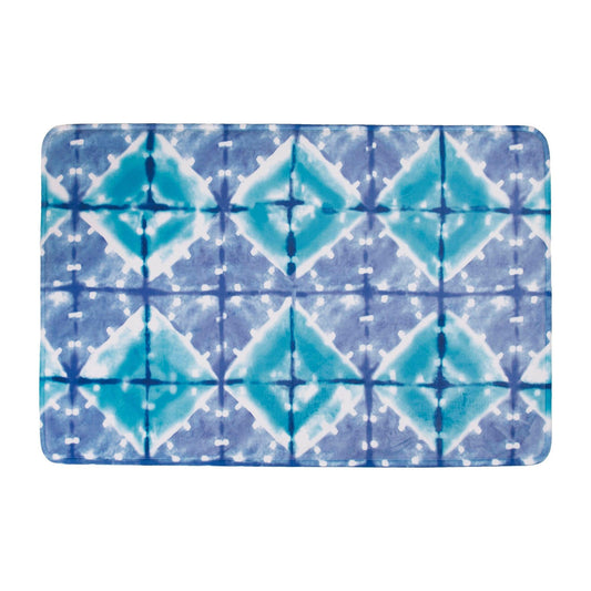 Tie Dye Blue Medallion Memory Foam Bath Mat 20"x30" - Allure Home Creation