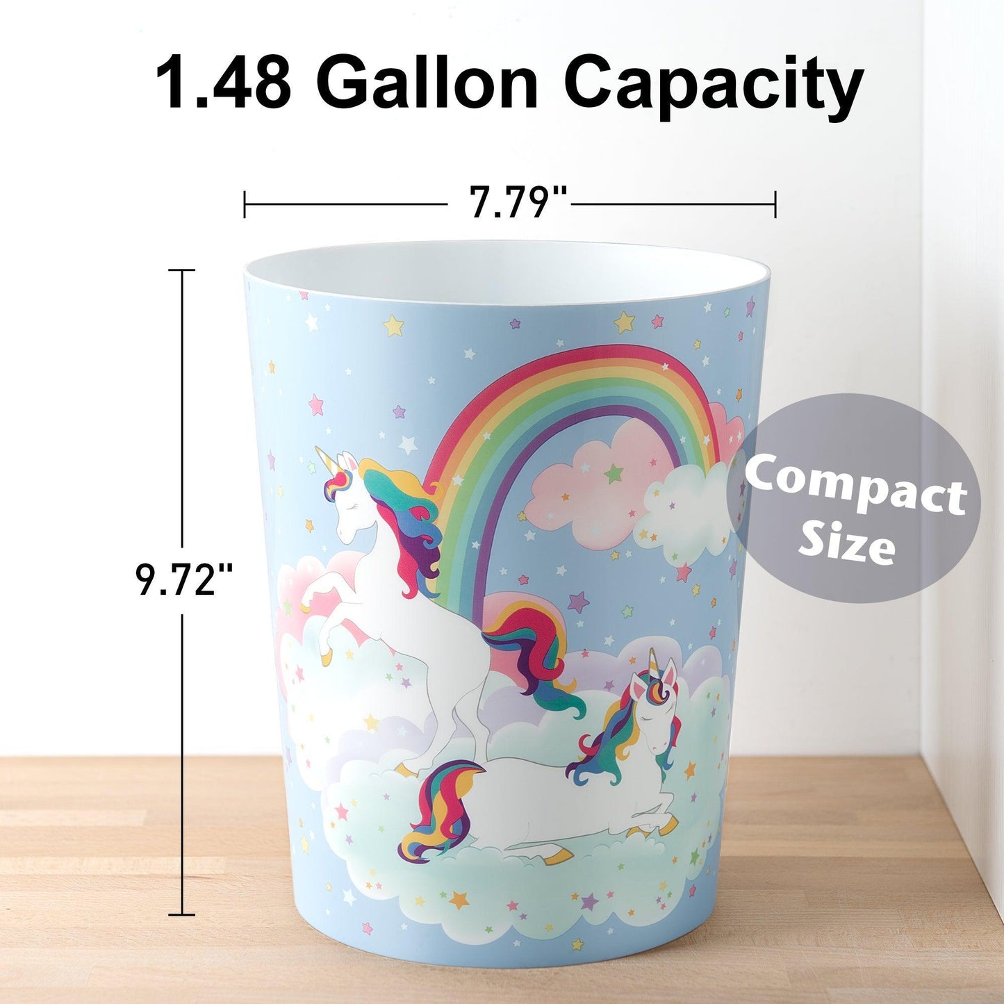 Unicorn & Rainbow Wastebasket - Allure Home Creation