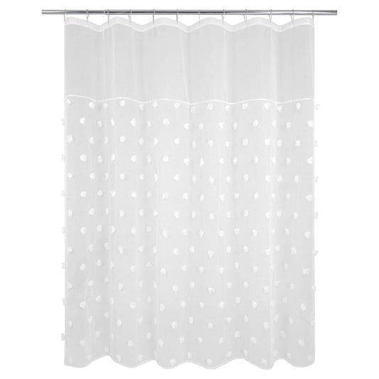 Cameron Pom Pom Embellished Shower Curtain - Allure Home Creation