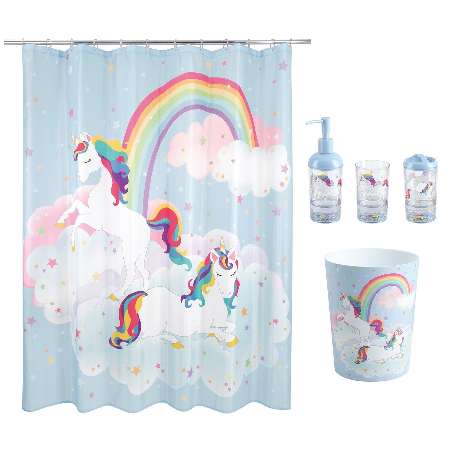 Unicorn & Rainbow 5-Piece Bath Set - Allure Home Creation