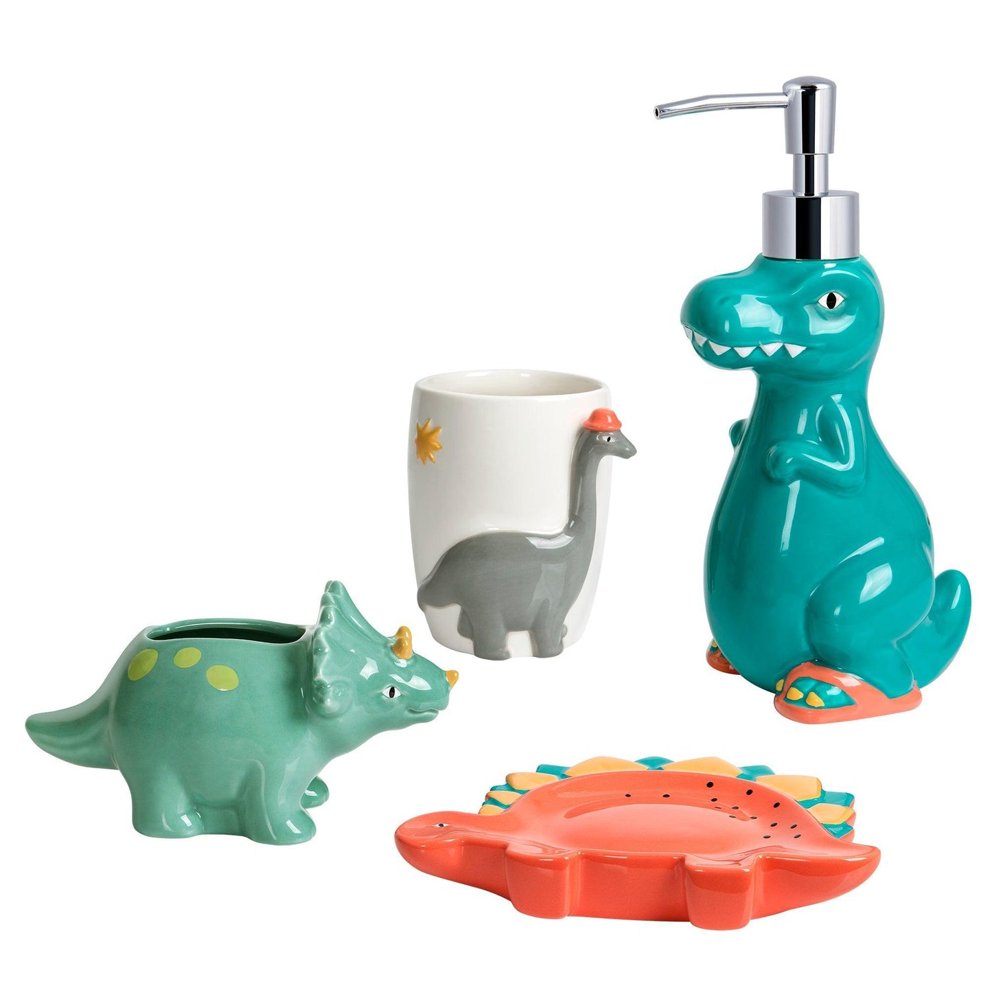 Dinosaur 4-Piece Bathroom Accessory Set - Allure Home Creation