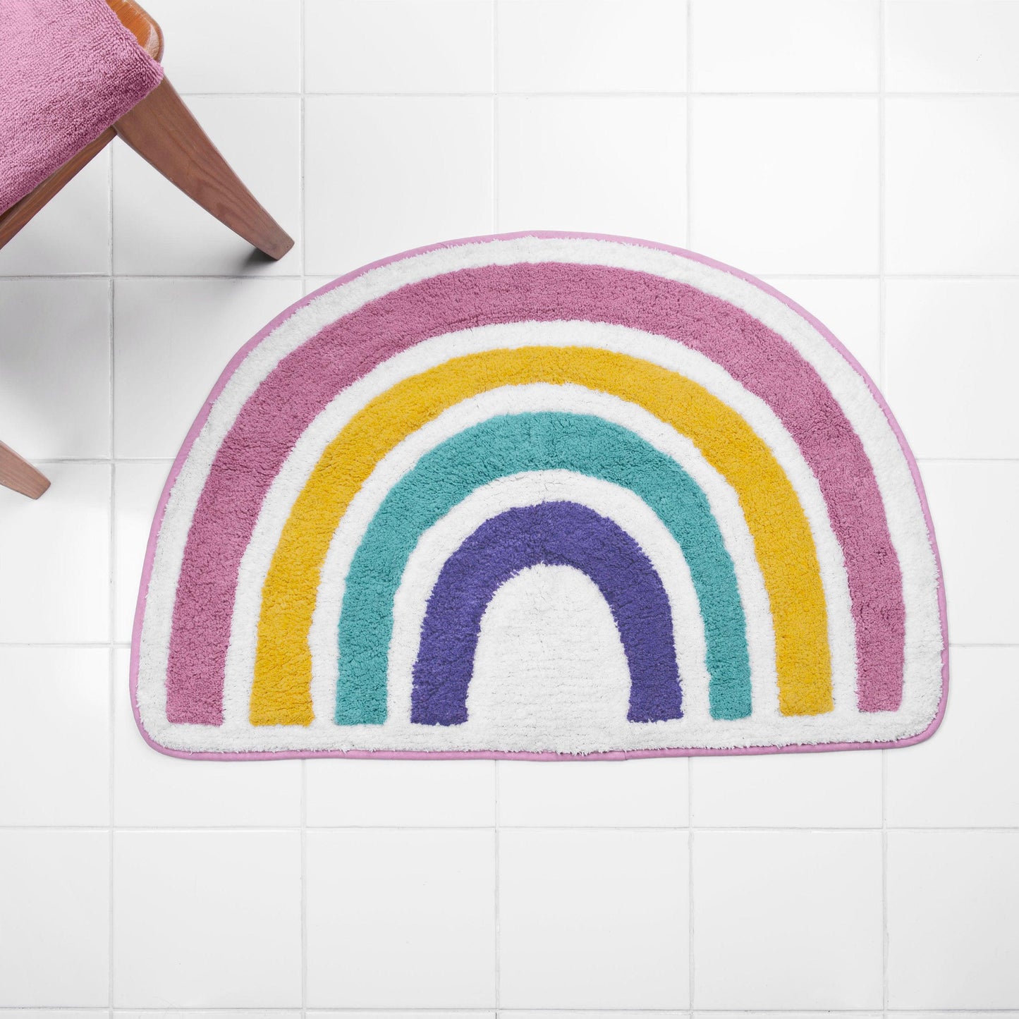 Rainbow Hearts Bath Rug 33”x22” - Allure Home Creation