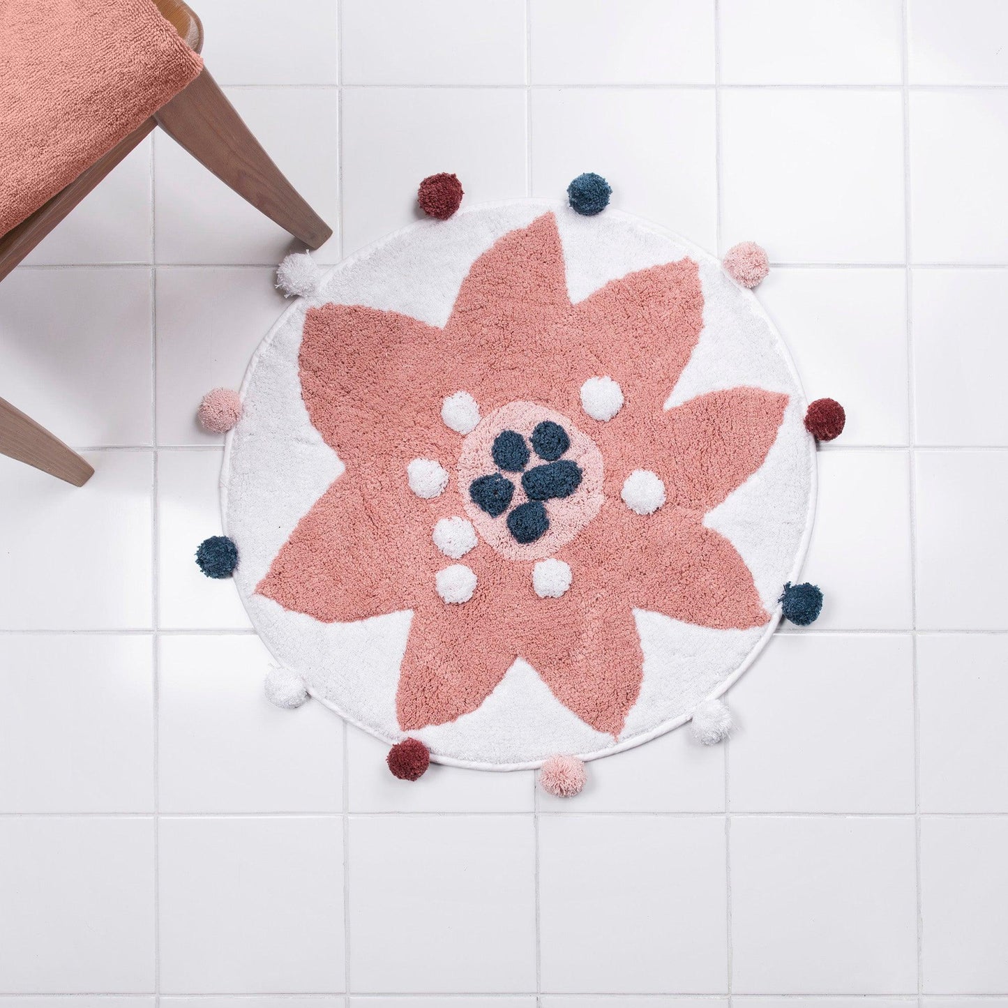 Summer Flower Bath Rug 24.5"x24.5" - Allure Home Creation