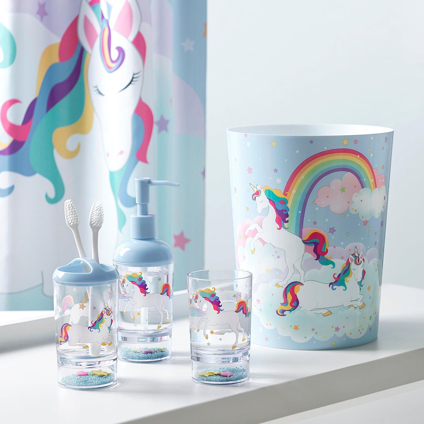 Unicorn & Rainbow 5-Piece Bath Set - Allure Home Creation