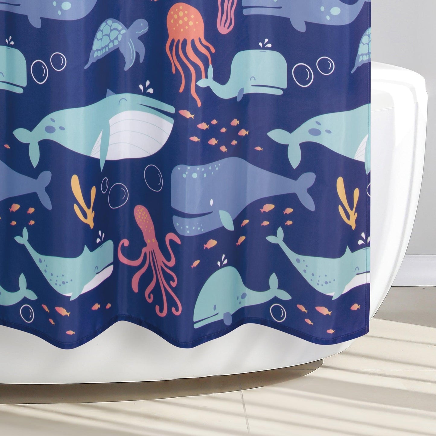 Whales Shower Curtain - Allure Home Creation