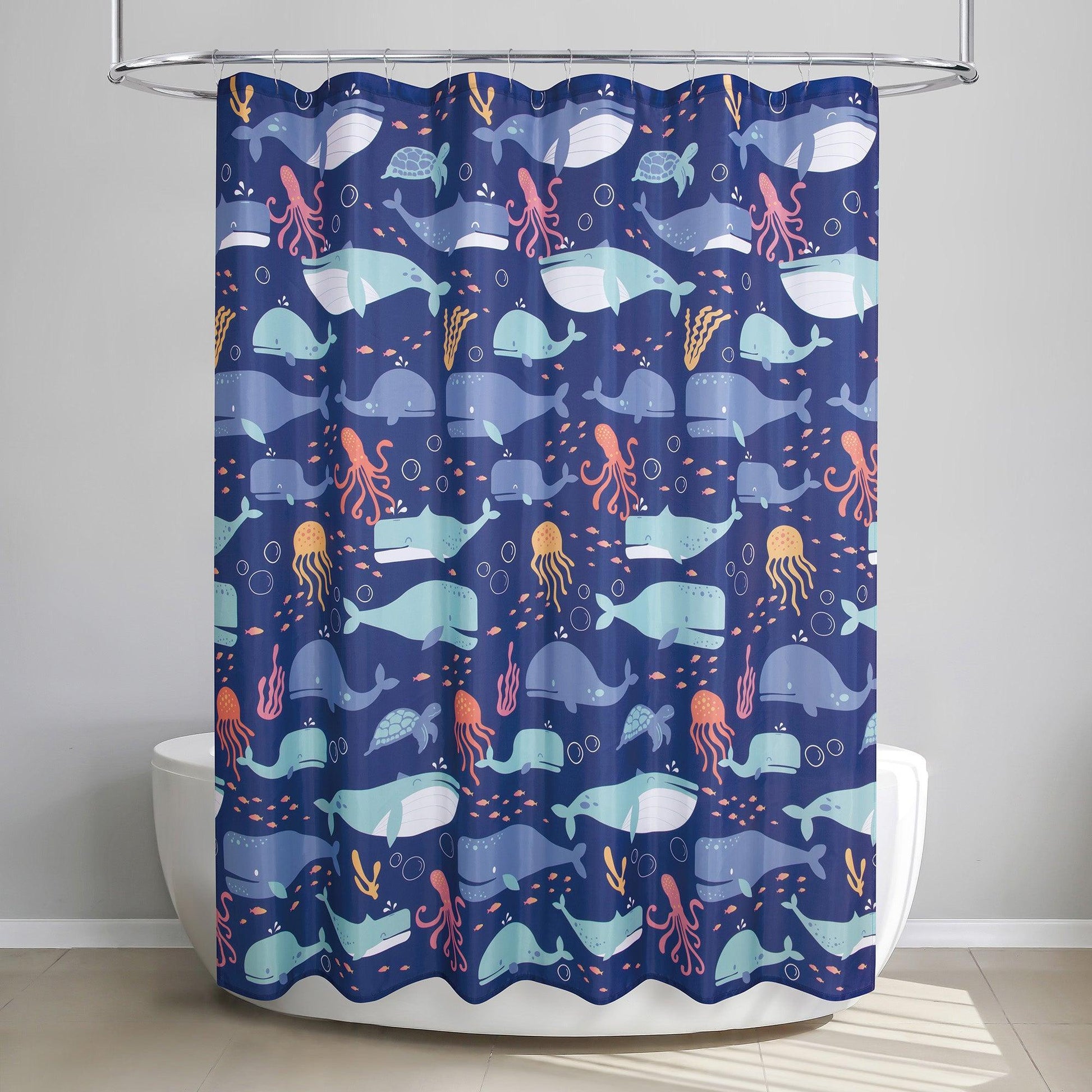 Whales Shower Curtain - Allure Home Creation