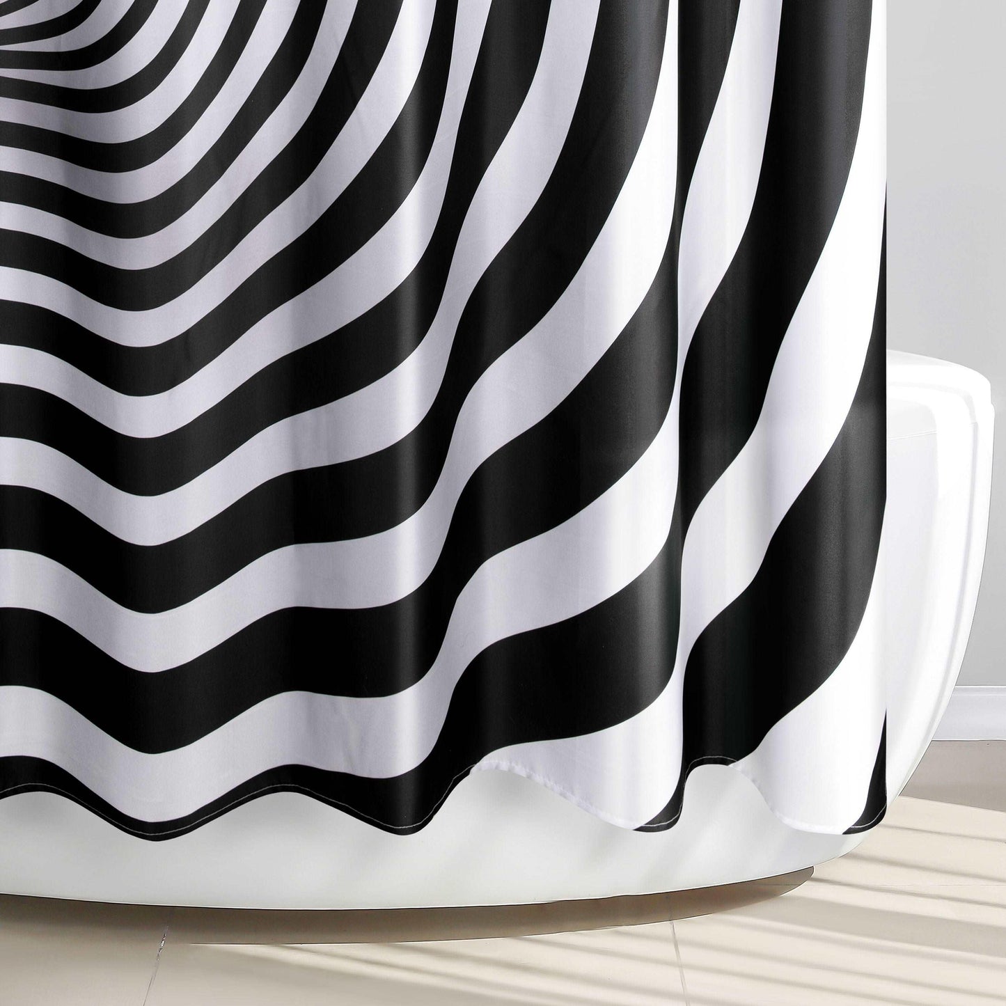 3D Black/White Hole Shower Curtain - Allure Home Creation