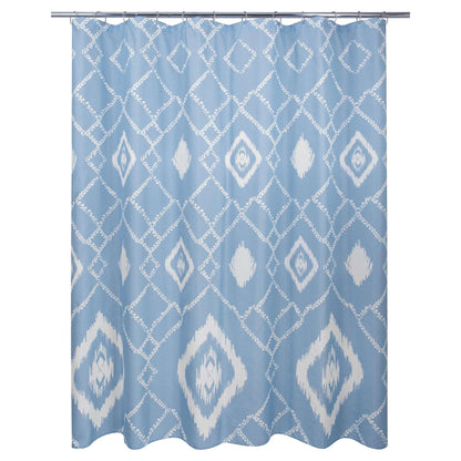 Blue Coastal Ikat Medallion Shower Curtain - Allure Home Creation