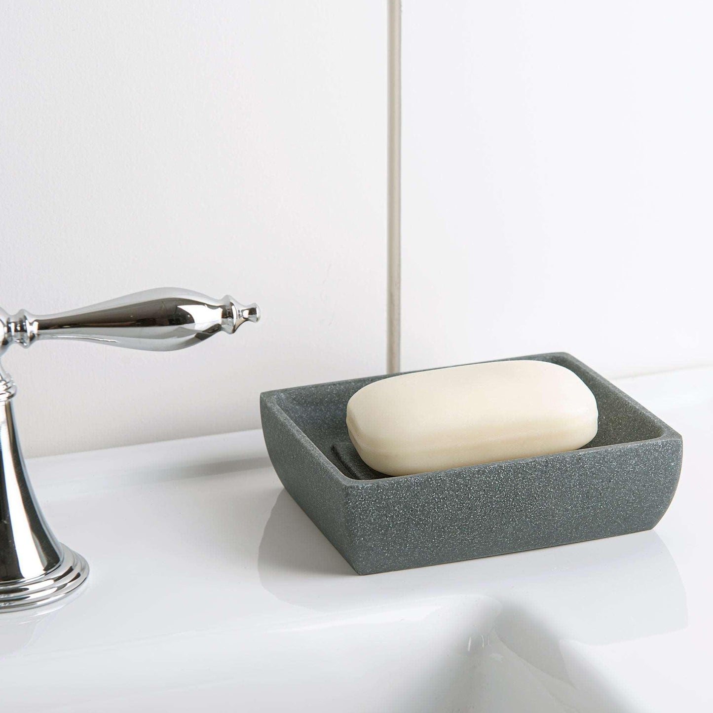 Charcoal Stone Grey Soap Dish - Allure Home Creation