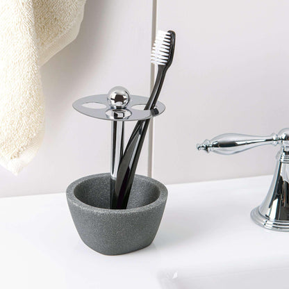 Charcoal Stone Grey Toothbrush Holder - Allure Home Creation