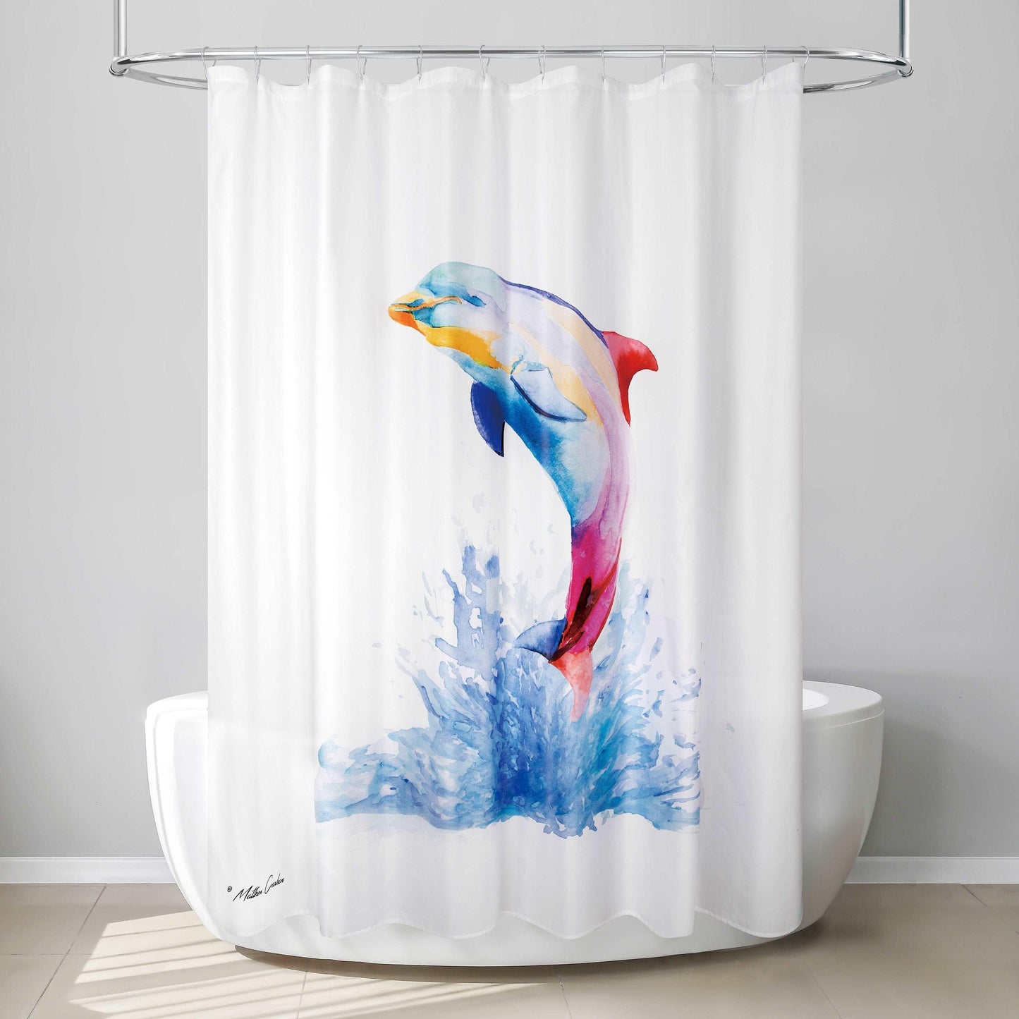 Colorful Dolphin Shower Curtain - Allure Home Creation