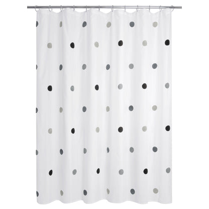Dots Embellished Pom-Poms Shower Curtain - Allure Home Creation