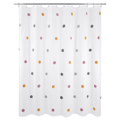 Dots Embellished Pom-Poms Shower Curtain - Allure Home Creation