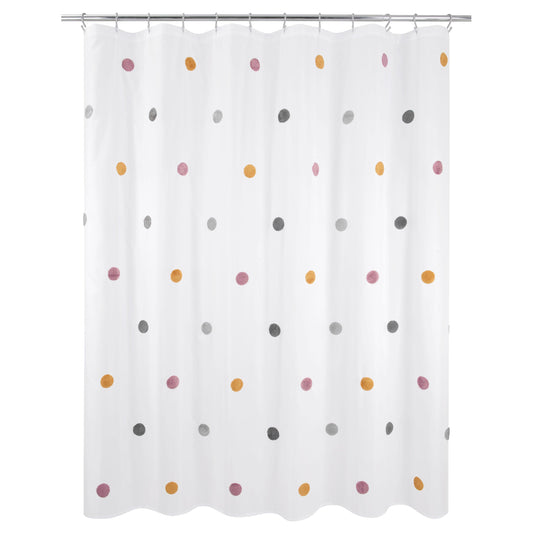 Dots Embellished Pom-Poms Shower Curtain - Allure Home Creation