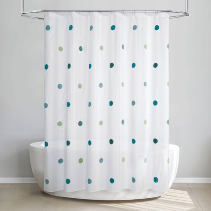 Dots Embellished Pom-Poms Shower Curtain - Allure Home Creation
