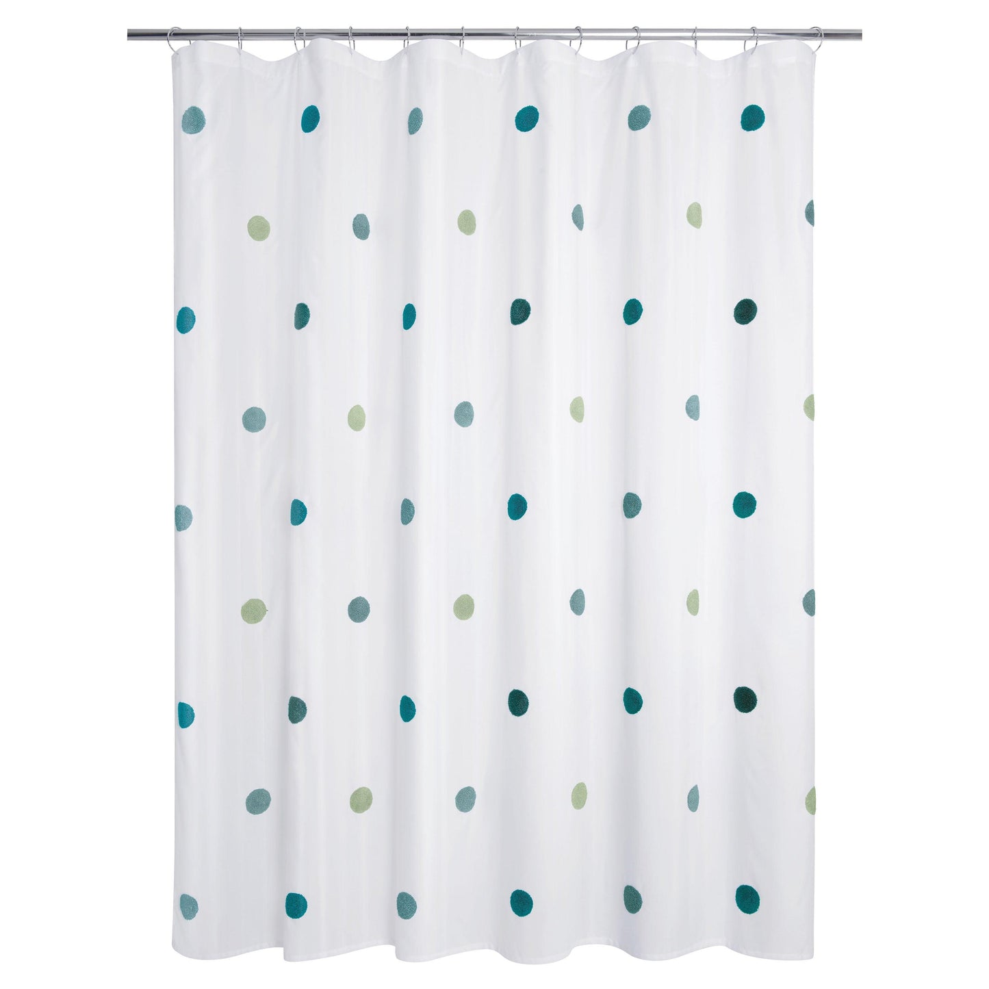 Dots Embellished Pom-Poms Shower Curtain - Allure Home Creation