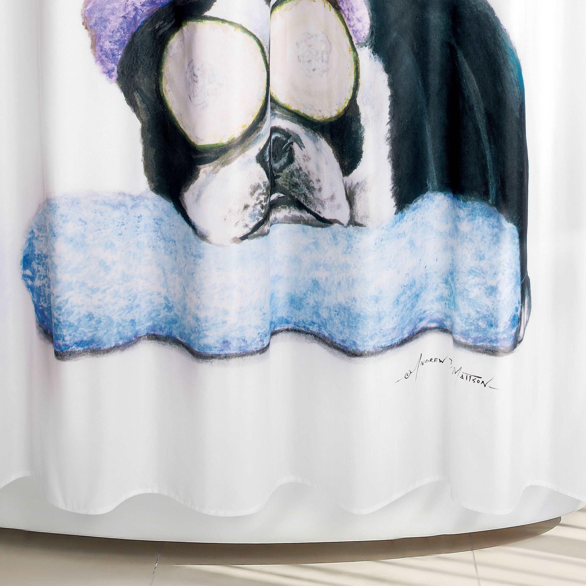 Frenchie Spa Shower Curtain - Allure Home Creation