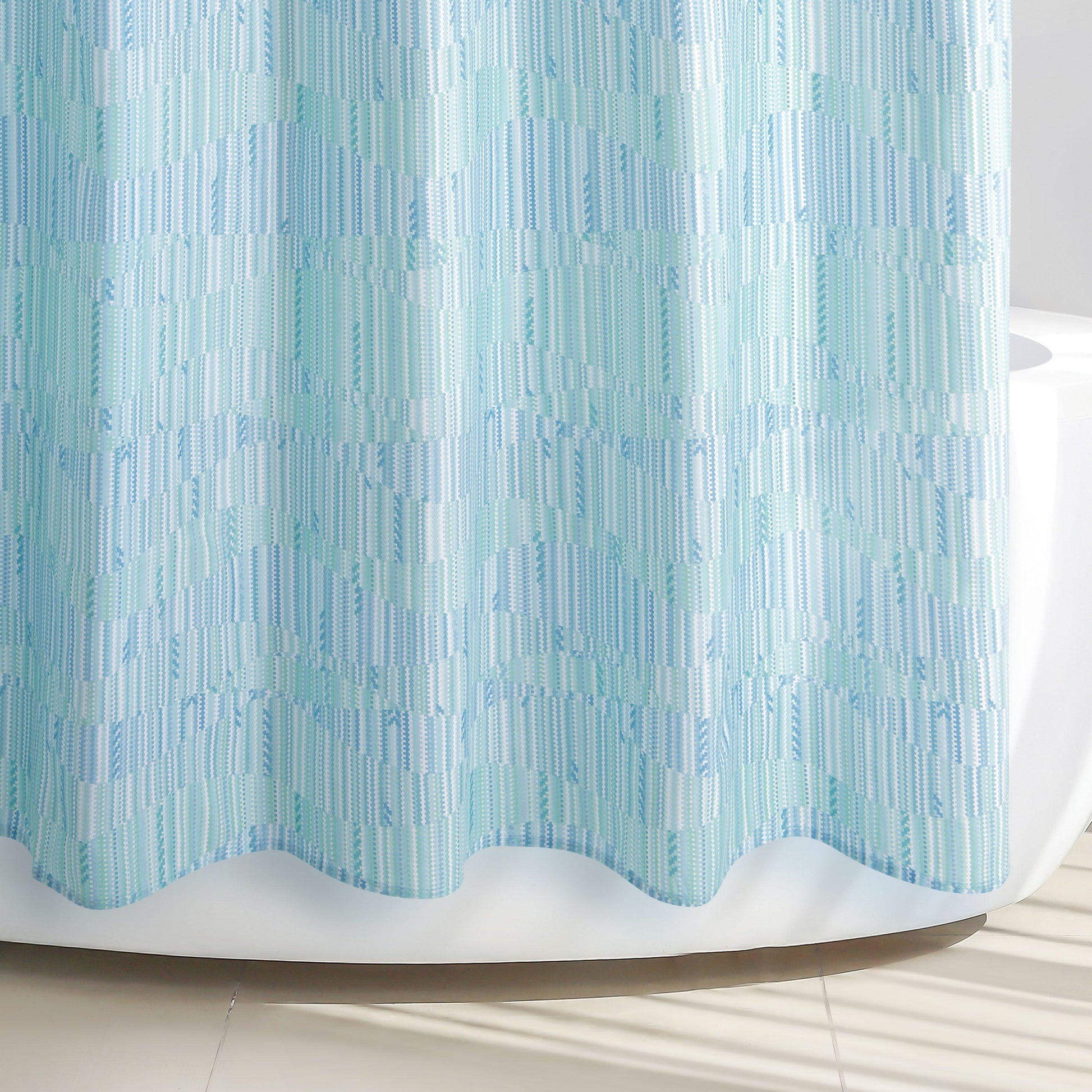 Stripey Wave Blue Shower Curtain - Allure Home Creation