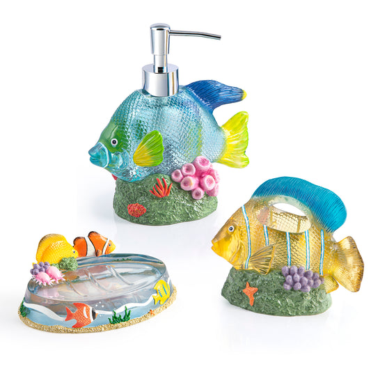 Under The Sea Fish 3-Piece Bathroom Accessory Set