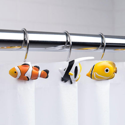 Under The Sea Fish 12-Piece Shower Hook Set - Allure Home Creation