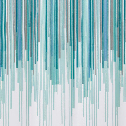 Avenue Teal Blue Vertical Stripe Shower Curtain - Allure Home Creation