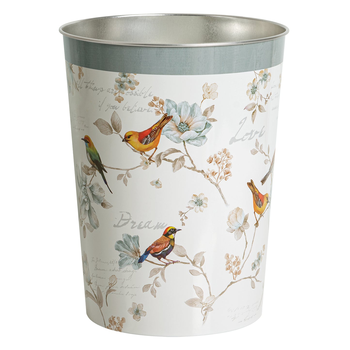Birds and Botanicals Wastebasket