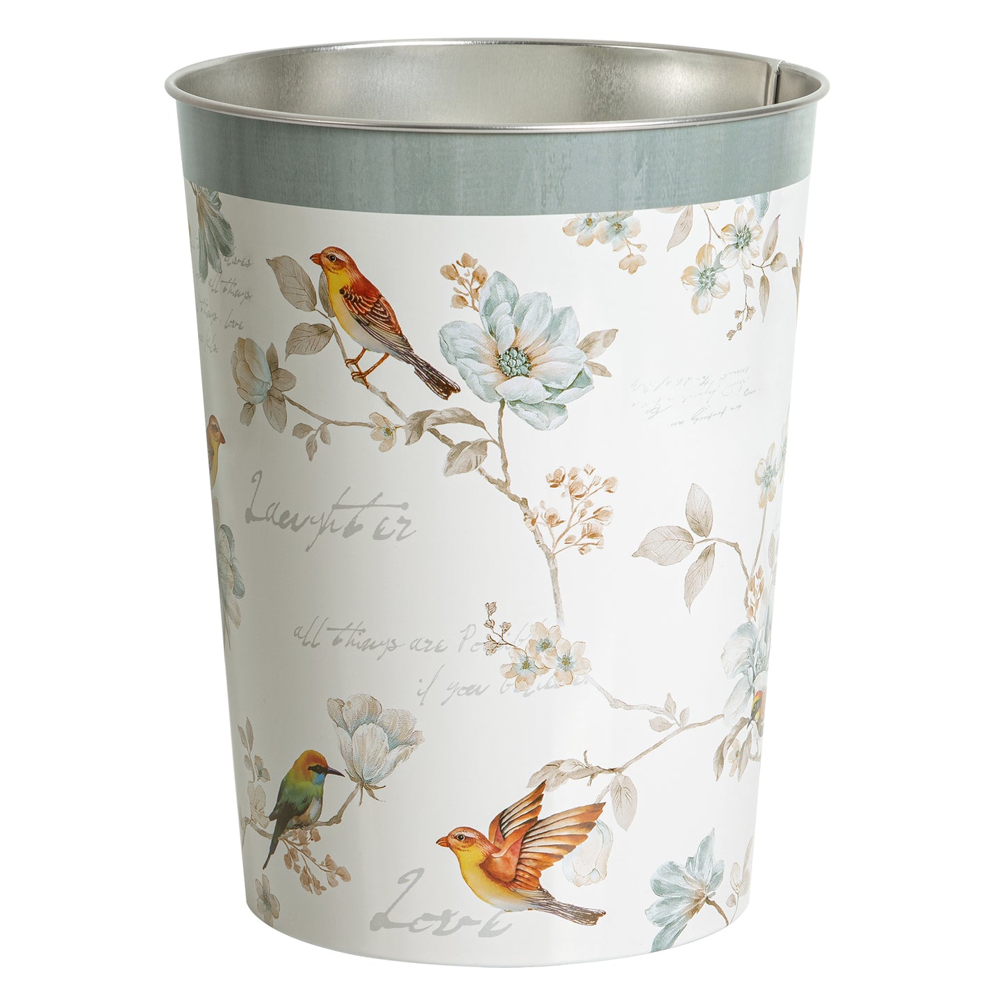 Birds and Botanicals Wastebasket