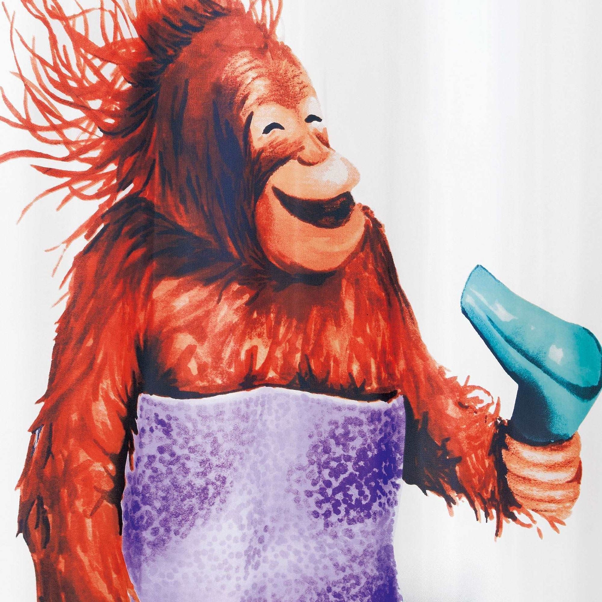 Blow Dryer Monkey Shower Curtain - Allure Home Creation