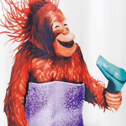 Blow Dryer Monkey Shower Curtain - Allure Home Creation